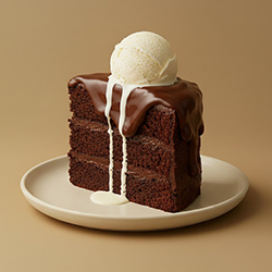 Torta de Chocolate de la Casa con Helado