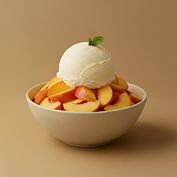 Melocotón con Helado